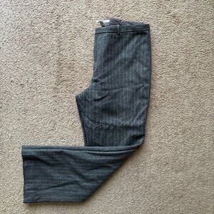 GAP Pants Womens 14R 34x32 Wool Blend Grey Pinstripe Mid Rise Slash Pockets